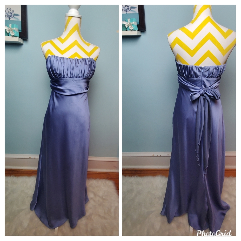 Silky periwinkle blue strapless prom dress size 6